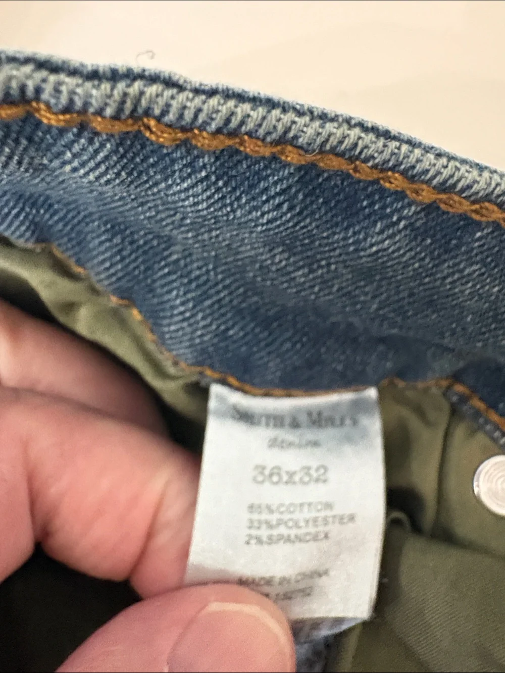 Slim Straight Men's Jeans in Washed Blue by Smith & Mills 36x32